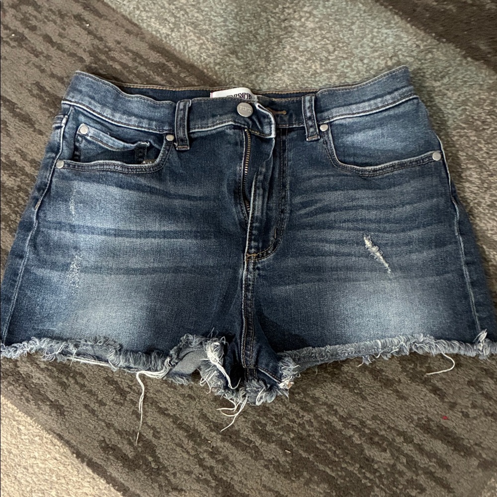 PINK Victoria's Secret Dark Blue Distressed Denim Cutoff Shorts